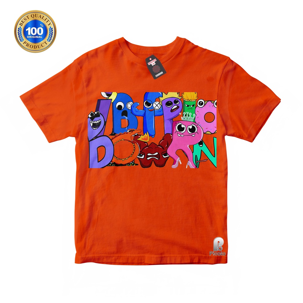 BAJU ANAK KAOS ATASAN ANAK ALPHABET LORE X RAINBOW FRIENDS Unisex Bahan COTTUN (FREE NAMA)