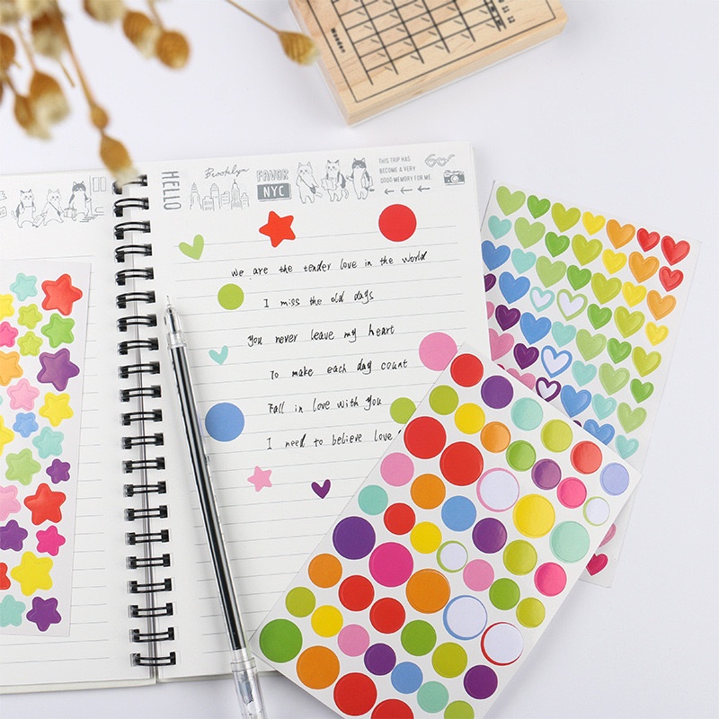 [kstuffind] Sticker Gradasi Mini Deco Dot Hati Bintang Dekorasi Photocard Lucu Warna Warni Gradation Scrapbook Love Star DIY Aesthetic Toplader Decoration Journal Jurnal Stiker PC Koleksi Murah Gemas Deco