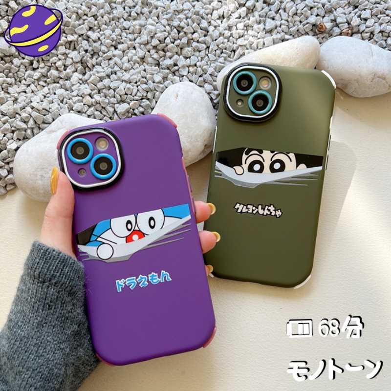 IPHONE Kartun Animasi Doraemon 2-in-1 Casing Pelindung Untuk Iphone14 13 12 11 Pro Max 14Plus Crayon Kecil Baru Presisi Lubang Anti Jatuh Case