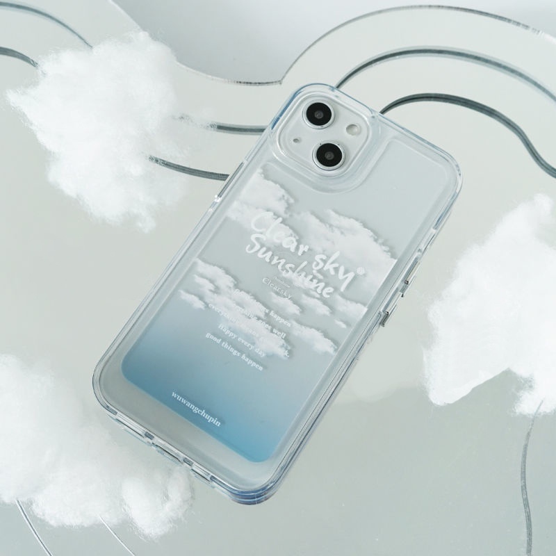 IPHONE Sunshine Sky Casing Ponsel Transparan Lembut Kompatibel Untuk Iphone14 13 12 11 Pro Casing Tahan Guncangan XS Max X XR 78 6 6S Plus Cover TPU