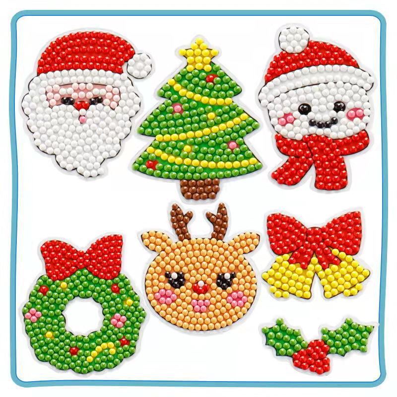 [COD] 6pcs /box Anak-Anak DIY Lukisan Berlian Buatan Tangan Bahan Pack Warna-Warni Kartun Stiker Dekorasi Mainan Edukasi Hadiah Natal Untuk Anak-Anak