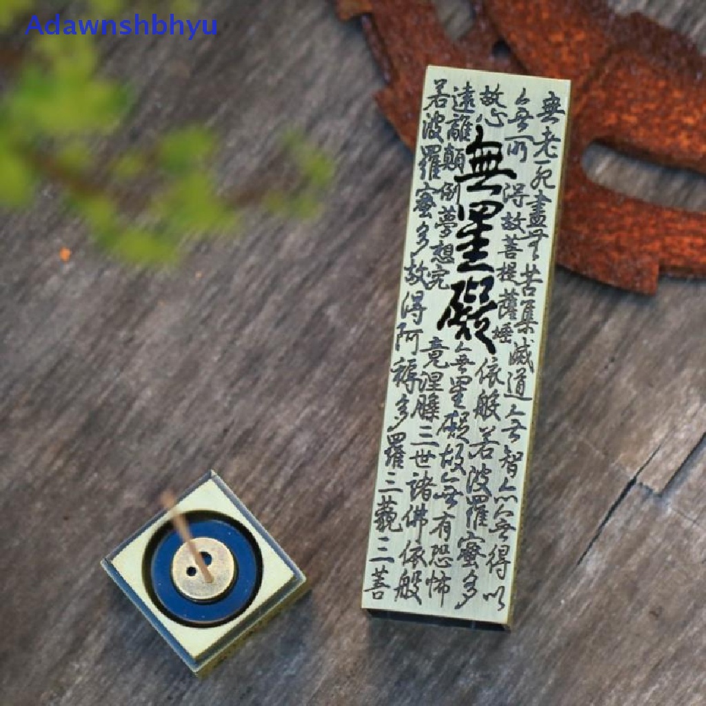 Adhyu Heart Sutra Alloy Buddhist Incense Stick Holder Pembakaran Joss Insence Box Burner ID