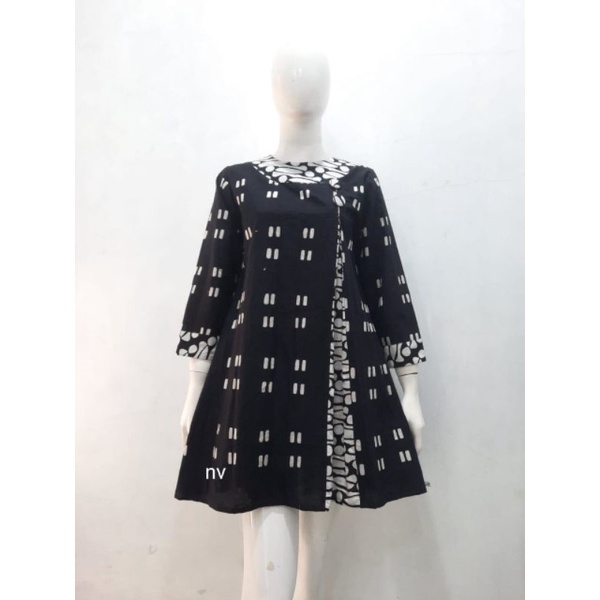 Tunik hitam manis batik solo tunik batik