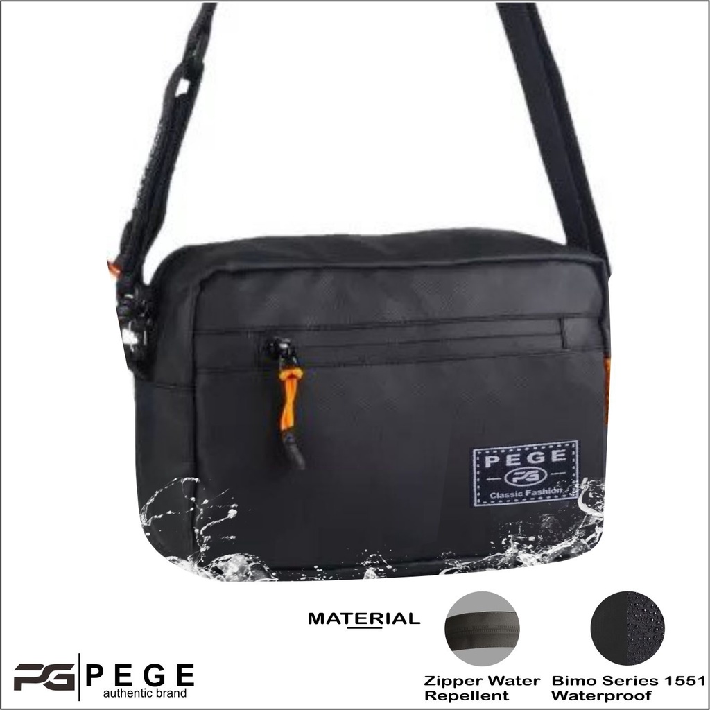 Tas Selempang Bahu Pria PEGE Vernon Premium Bahan Waterproof - PG 8943