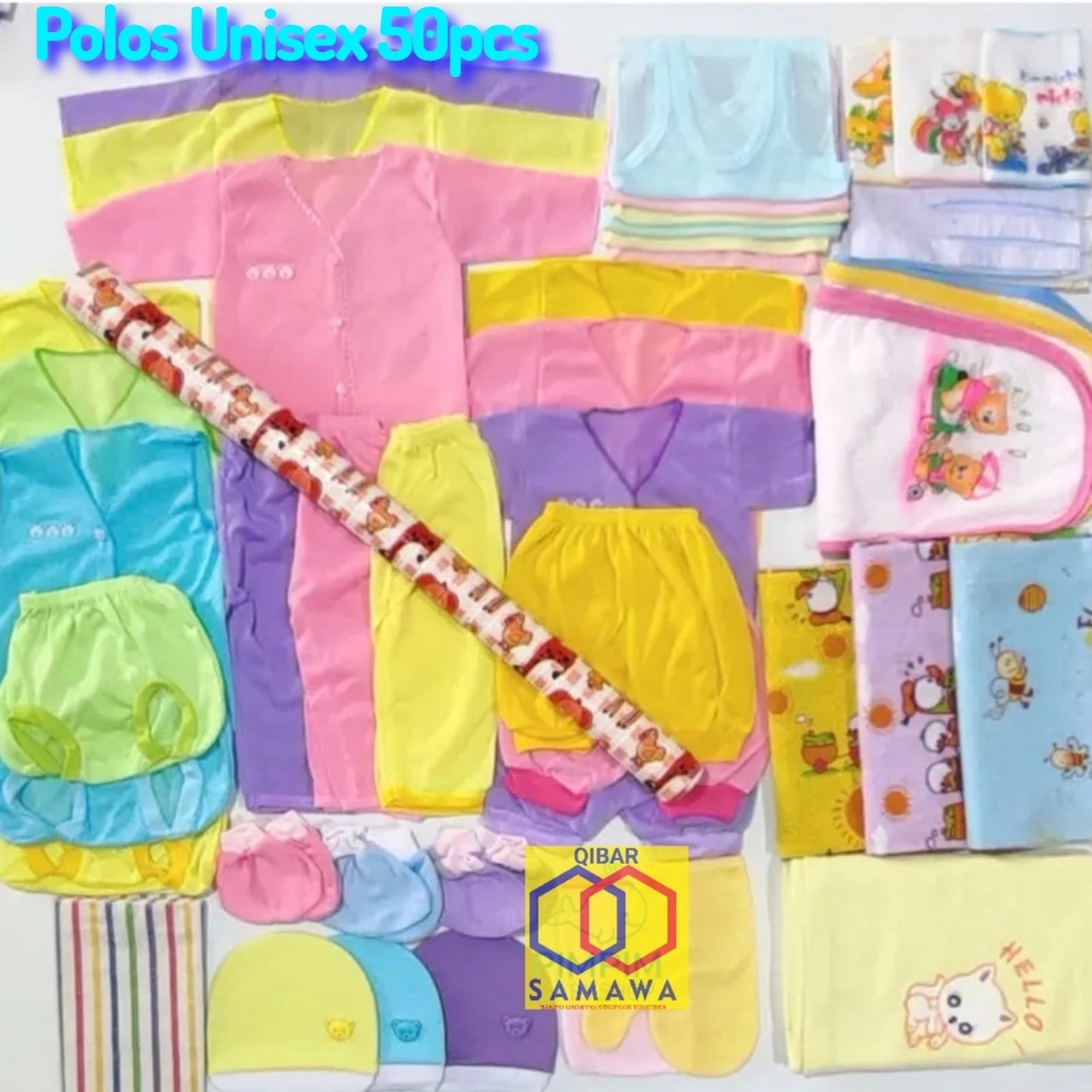 50pcs Paket Baju Bayi Komplit Lengkap Cocok Dipakai Sendiri Ataupun Kado Ekonomis Hemat