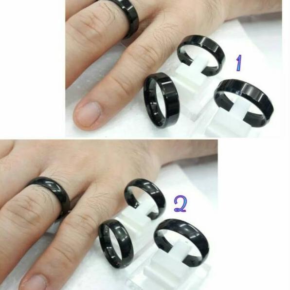Diskon Besar Cincin Couple Hitam Black Ring Titanium Pria Wanita Aksesoris Kado Pacar
