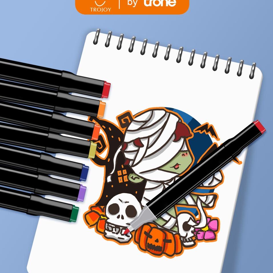 

[E-9-8 ㊚] TROJOY Color Marker With Bag Spidol Warna Dengan Tas 36/48-bisa cod