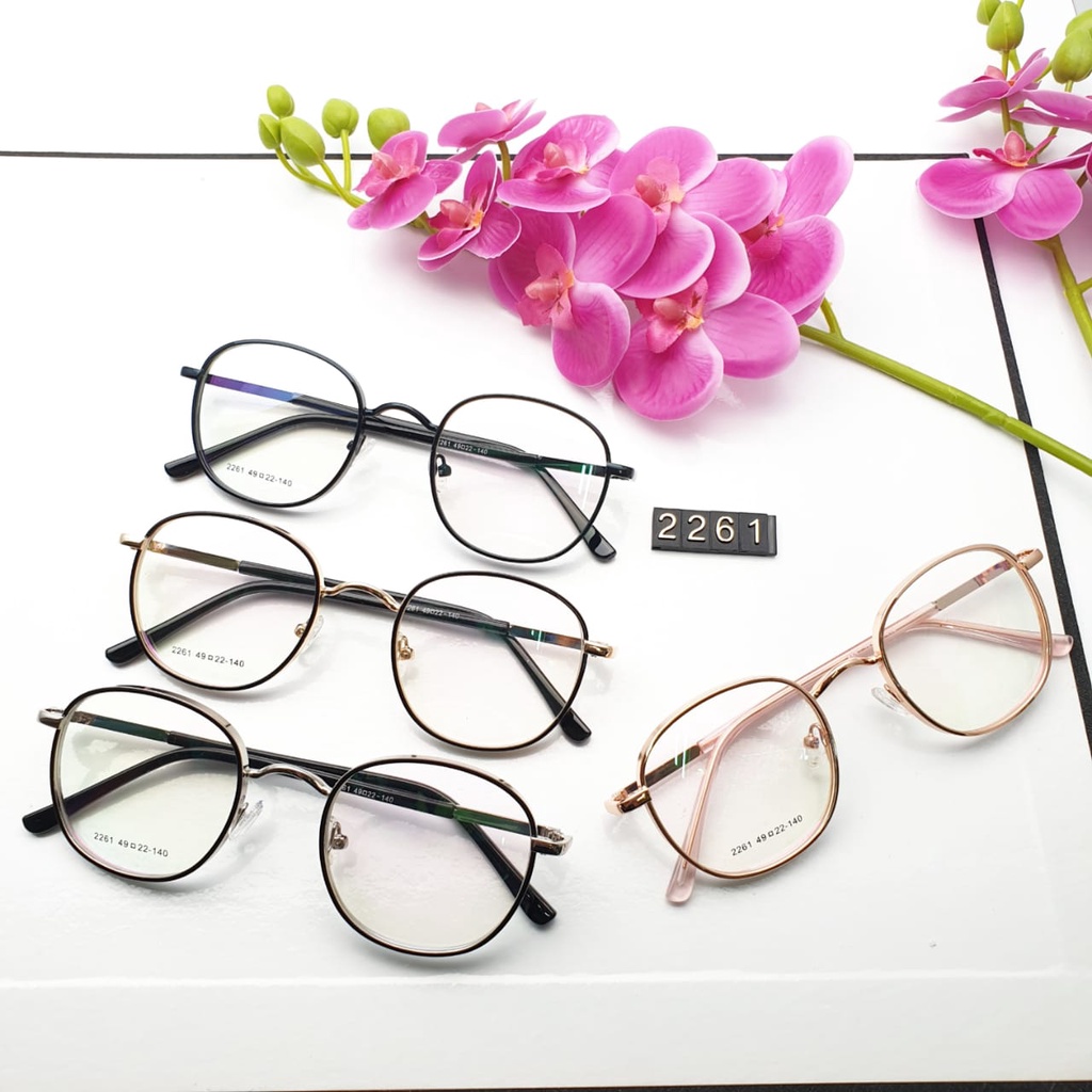Kacamata wanita pria 2261 normal minus plus baca cylinder lensa anti radiasi | kaca mata korea fashi