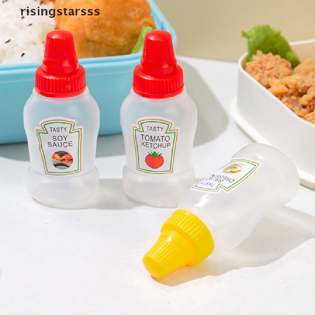 Rsid Span-new 3PCS/2PCS Botol Saos Bumbu Mini Portable Botol Kecap Tomat Wadah Saus Salad Untuk Bento Lunch Box Toples Dapur Jelly