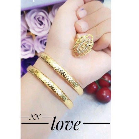 set xuping gelang cincin gold isi 2 glc01