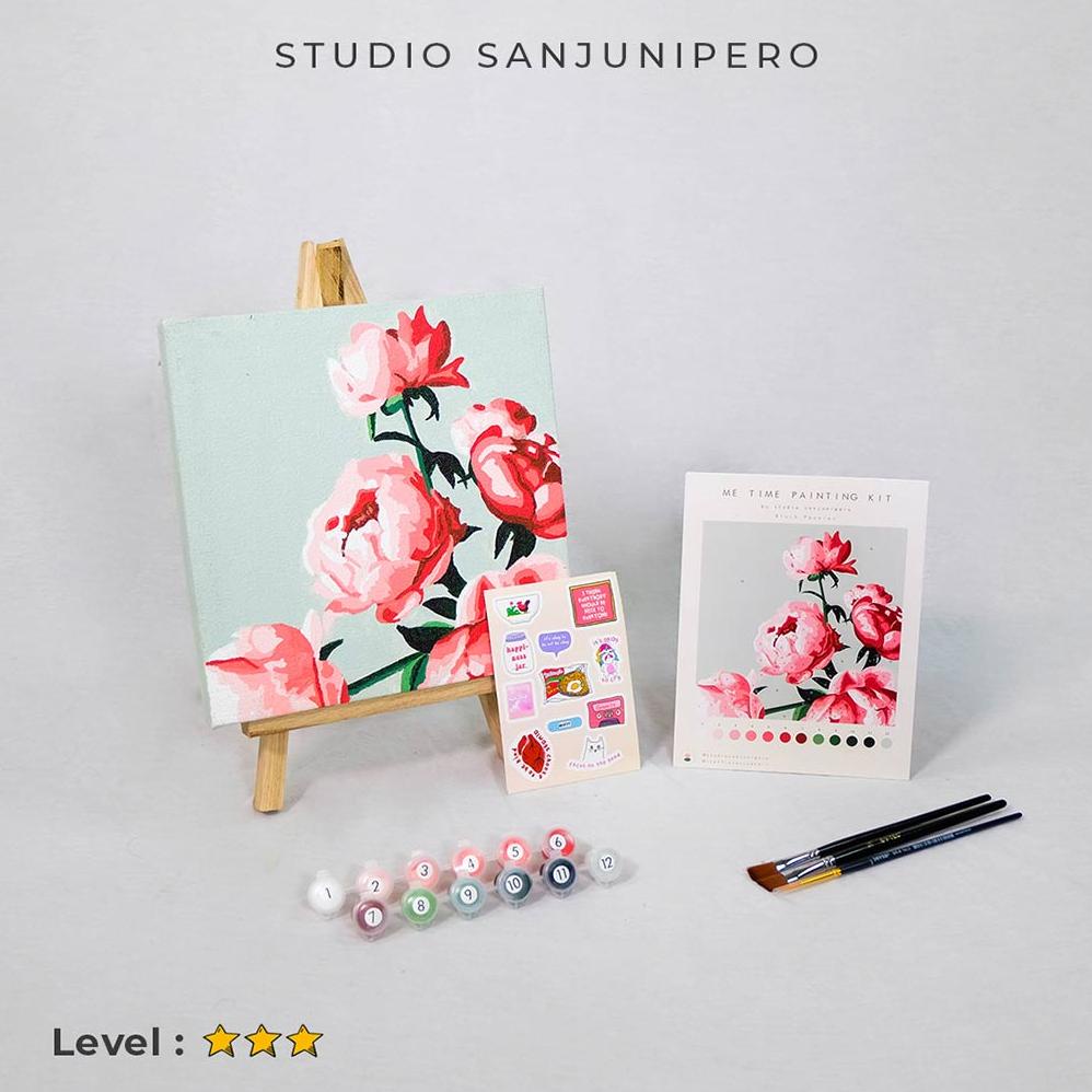 

BISA COD Studio Sanjunipero - Paint By Number Kit - Blush Peonies - 25cm x 25cm