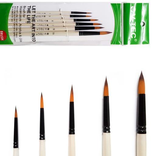 

Baru - V-Tec Round Brush 0018H Set 6 / Kuas Lukis Set 6 정