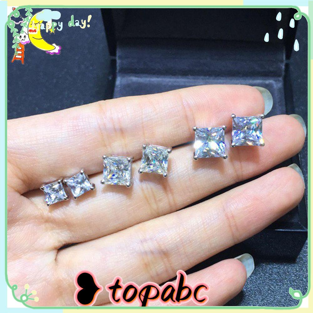 Top Anting Tindik Pernikahan Pertunangan Perhiasan Hadiah Persegi