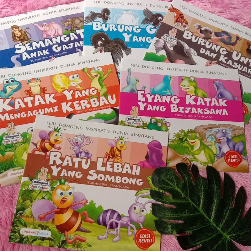 Buku cerita dongeng fabel binatang menarik inspiratif full color terbaru
