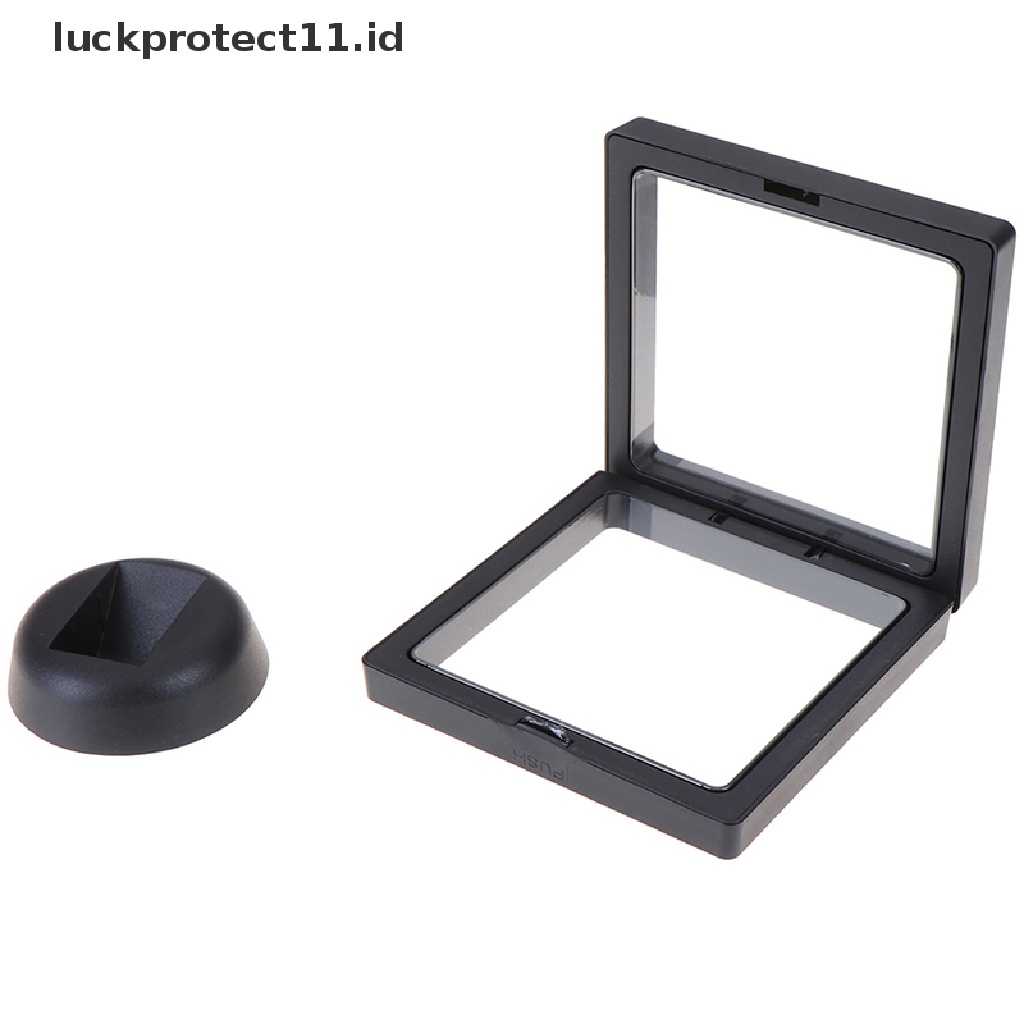 /Fashion Hot// Fashion// 90 * 90mm Hitam 3D floag Perhiasan Koin display Bingkai Tempat Kotak case w/stand.