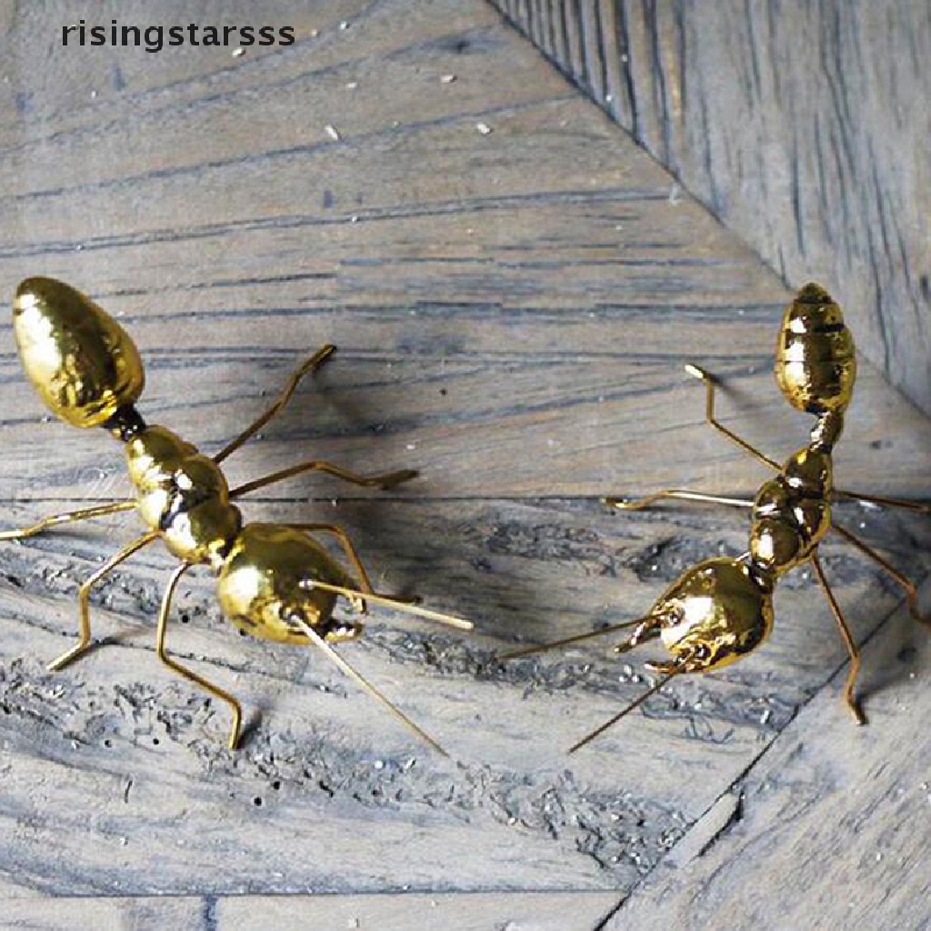 Rsid Span-new Hias Kerajinan Tangan Metal Ornamen Kupu-Kupu Semut Emas Tembaga Untuk Art Decor Jelly