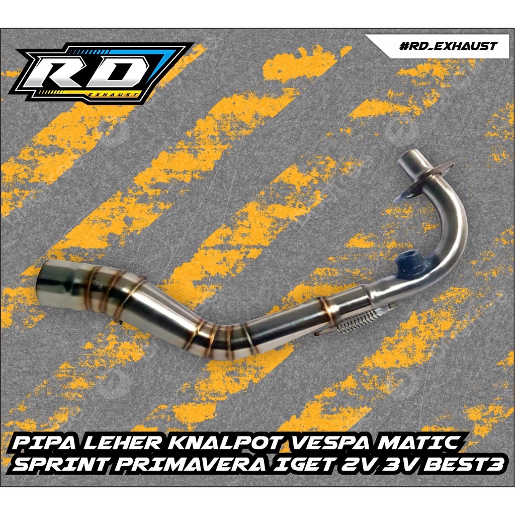 Pipa Header Leher Vespa Matic Sprint Primavera Iget 2V 3V Model Best 3
