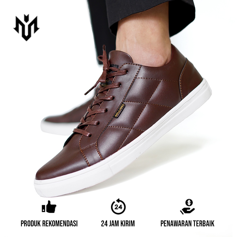 MLF x PEDRO - Sepatu Sneakers Pria Kasual Kulit Premium - Sepatu Pria Sepatu Casual Santai - Sepatu 