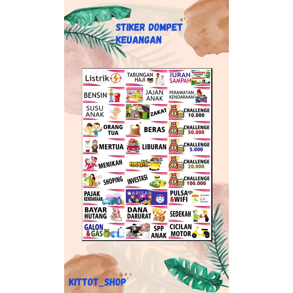 Jual Kshop D Stiker Dompet Keuangan Stiker Budgeting Stiker Dompet