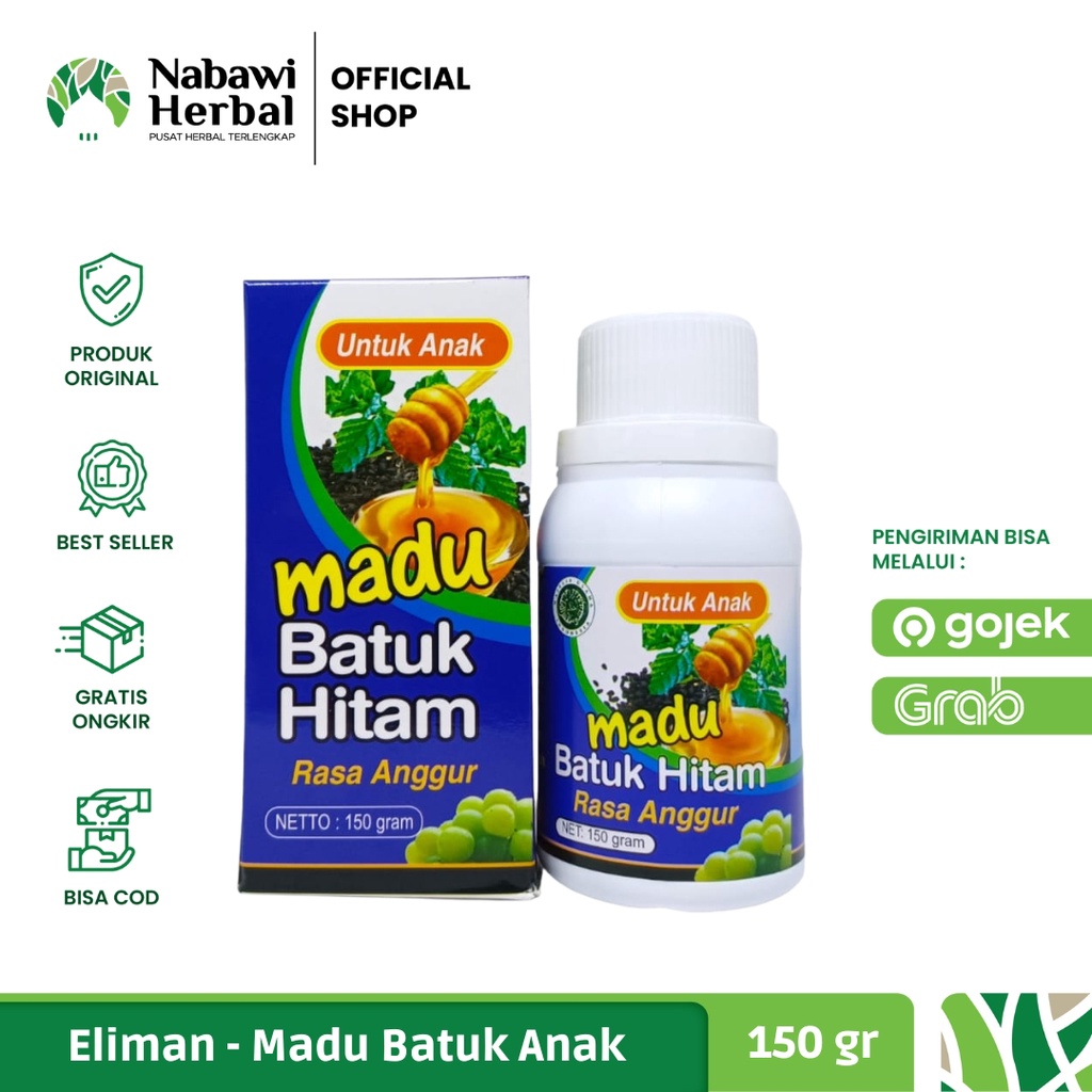 ELIMAN - Madu Batuk Anak Eliman Rasa Anggur 150gr