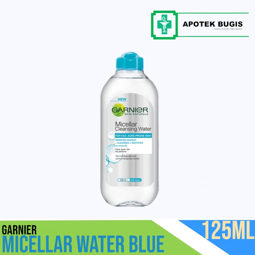 Garnier Micellar Water Blue - Single 125ml Skincare Pembersih Wajah &amp; Makeup Kulit Berminyak