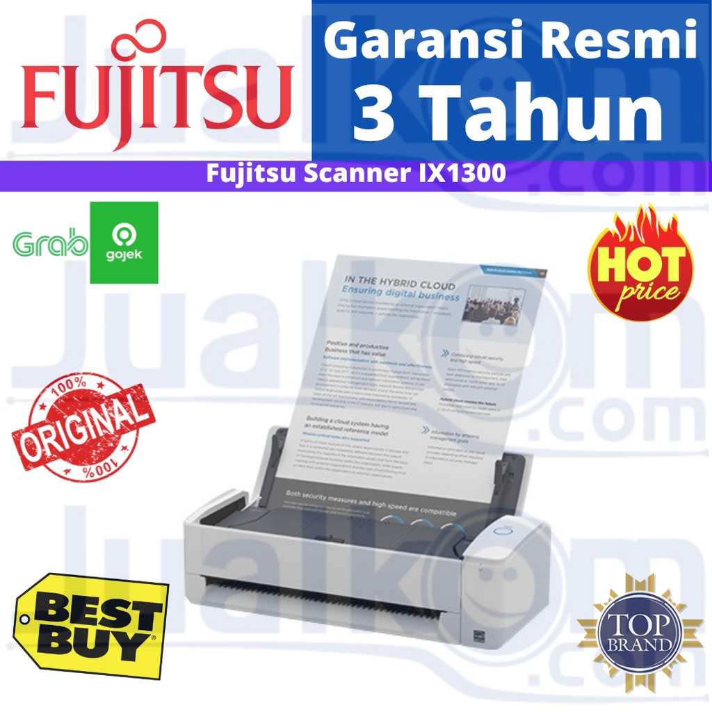 Fujitsu Scanner ScanSnap IX1300 IX 1300 Original Resmi