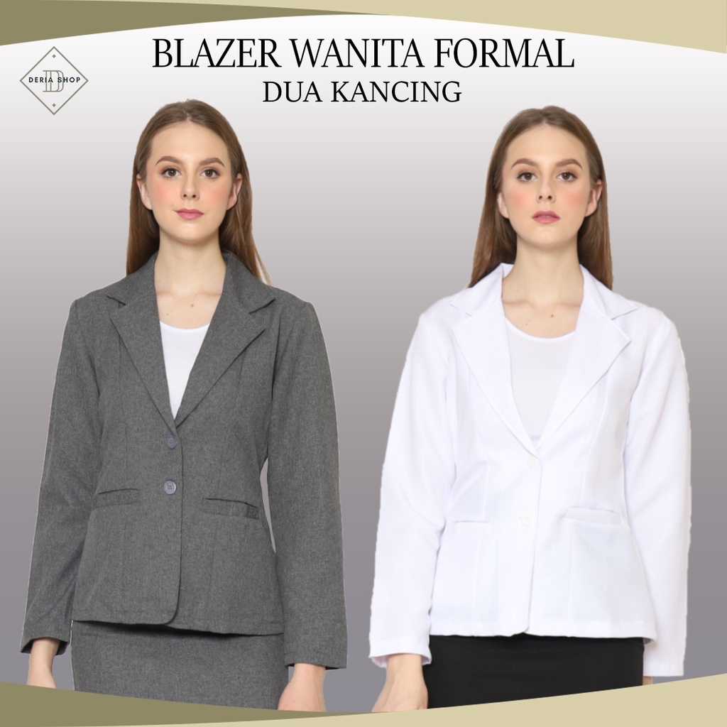 Jual Blazer Formal Wanita Hitam Putih Abu Dongker S 5l Jumbo Big Size