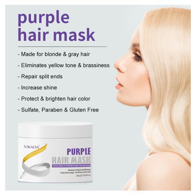 Vikada Mask Purple 300ml no Yellow silver masker abu grey / shampo silver Original cat rambut