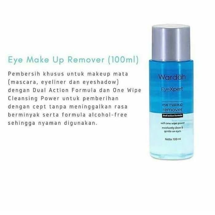 WARDAH EyeXpert Eye Makeup Remover Indonesia / Pembersih Makeup 50ml 100ml / Dual Action Formula With One-Wipe Powder / Excellently Clean &amp; Gentle One Eyes / Cleansing Cleanser Waterproof Anti Air Bersih / Cosmetic Makeup Face Make Up / Eye Xpert Series