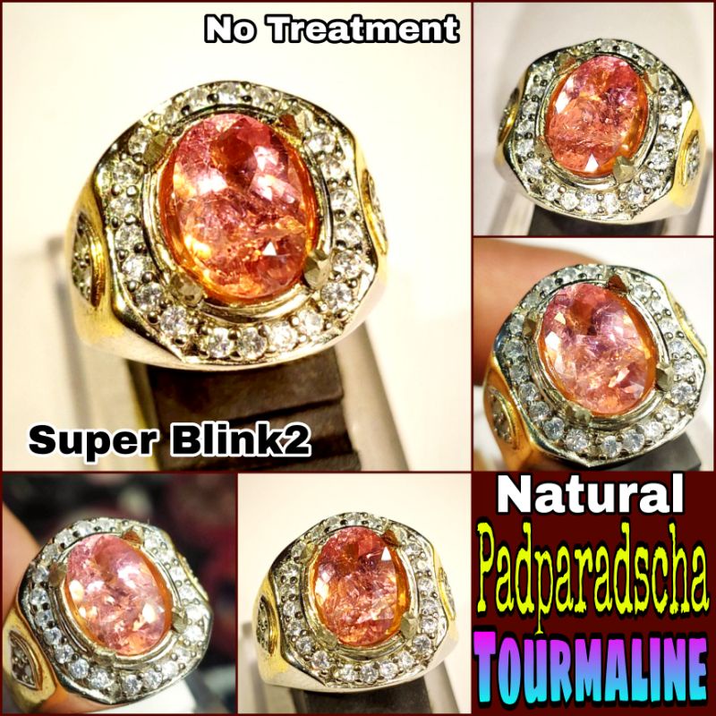 NATURAL PADPARADSCHA TOURMALINE NTD MEMO bkn Sapphire Blue Yellow green star Srilanka Safir Ruby bur