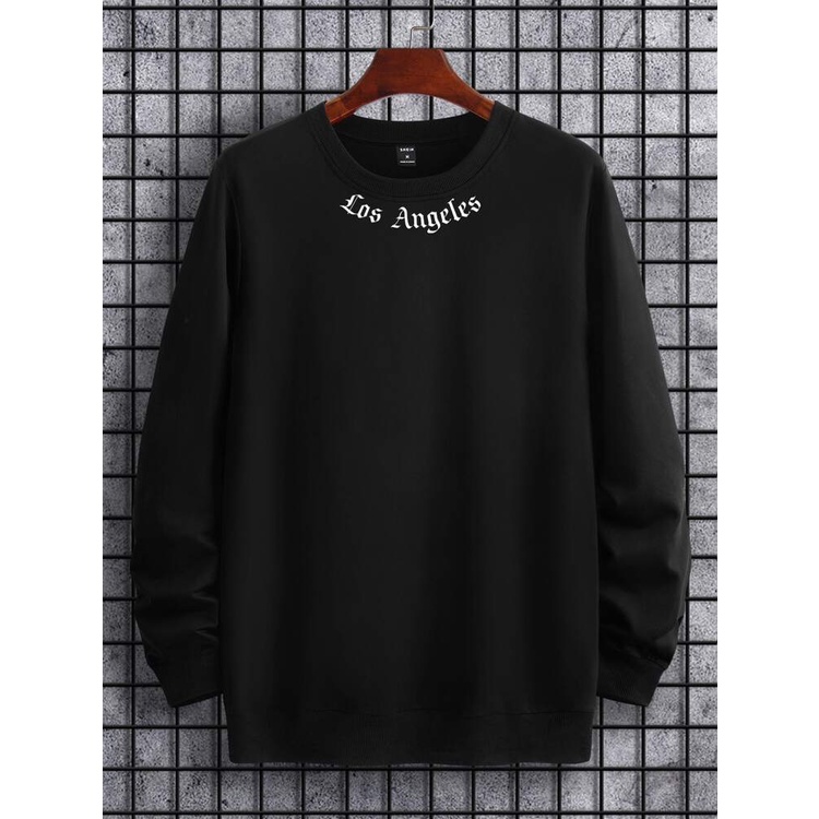 LOS ANGELES NECK Sweatshirt Basic II Sweater Crewneck Print DTF II Sz M - XL Anak &amp; Dewasa ( Pria &amp; Wanita )