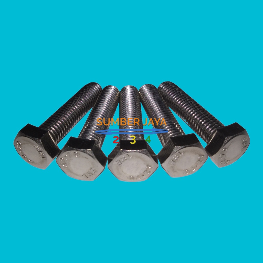 BAUT STAINLESS 12 X 50 PUTIH PER 1 PCS
