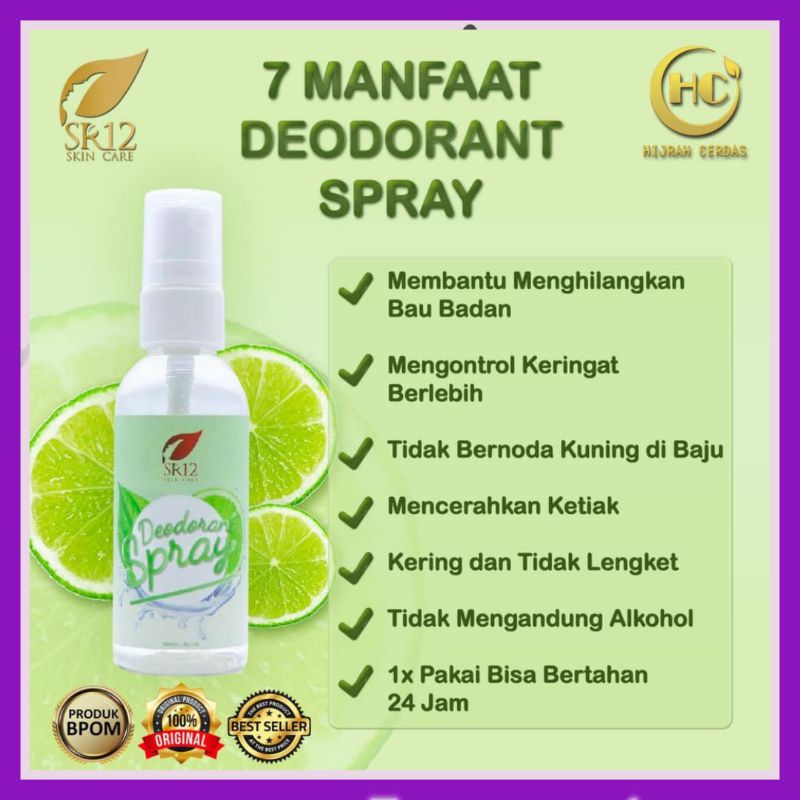 deodorant spray Sr12 premium,obat ketiak bau dan basah,mengatasi ketiak hitam gatal,mengurangi irita