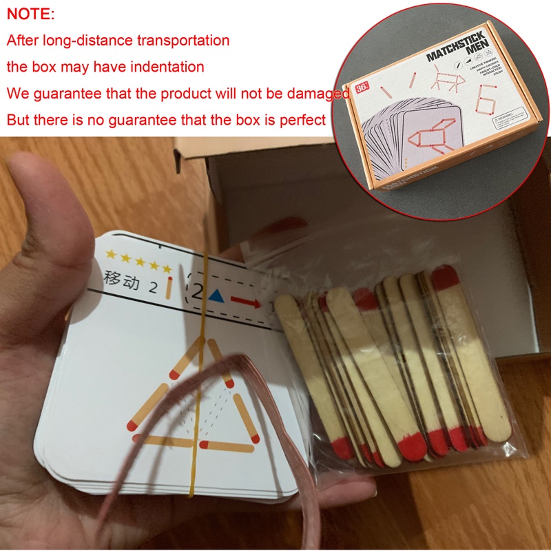 Montessori Matchstick Puzzle Mainan Kayu Mainan Anak DIY Matematika Geometri Permainan Logika Berpikir Latihan Mainan Edukasi Dini