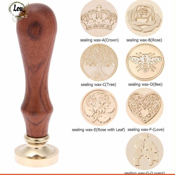 

KEPALA WAX SEALER FEATHER WOODEN STAMP/ STEMPEL SEGEL TEMBAGA PLANNER