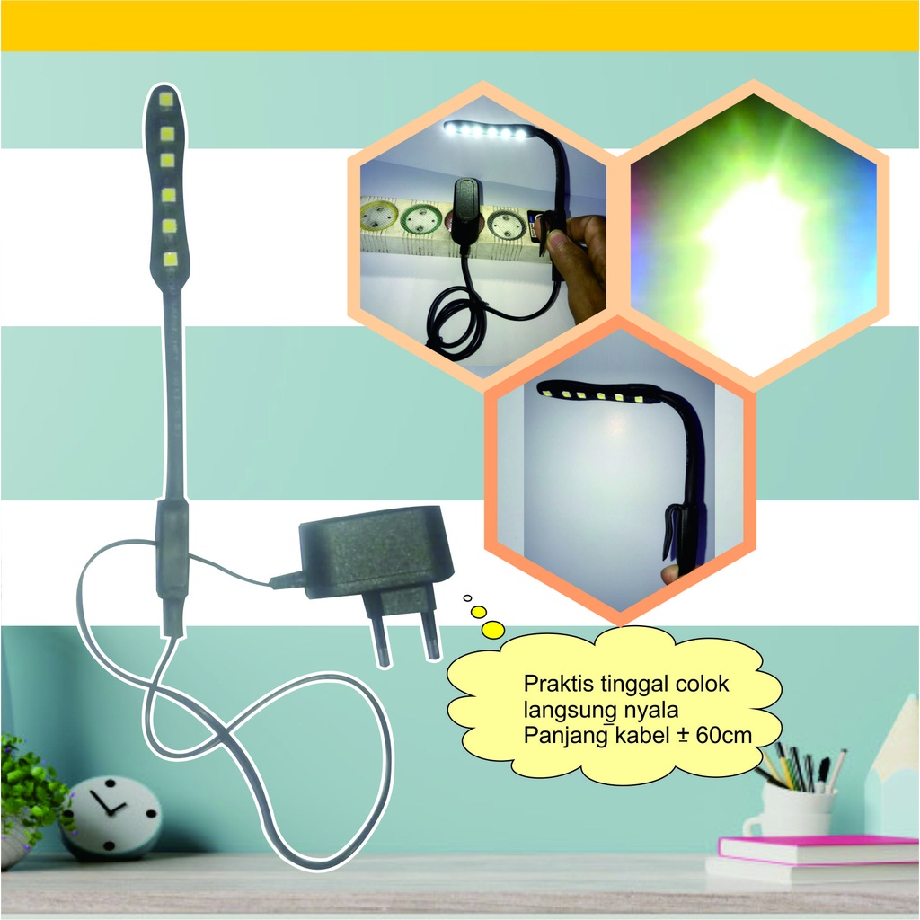 lampu led aquarium mini warna putih + Adaptor