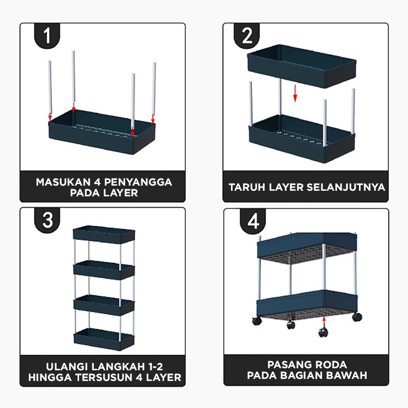 Rak Dapur Minimalis/ Rak Dapur Tingkat serbaguna / Rak Dapur Serbaguna 4 Tingkat