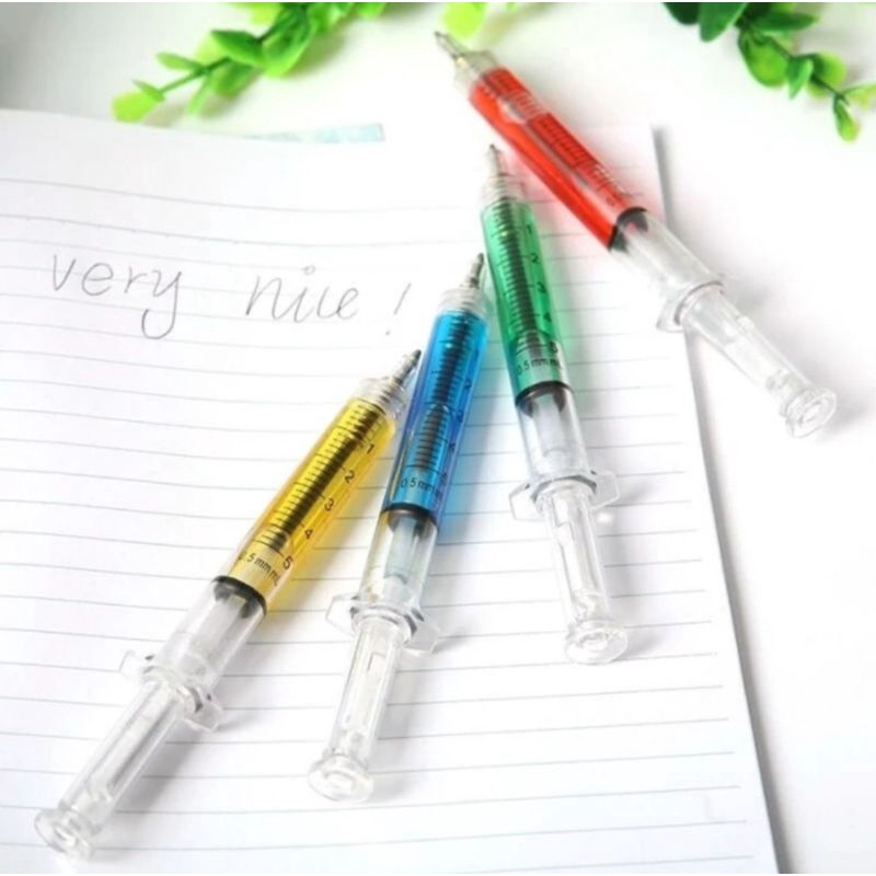 

(BISA COD) Pulpen Jarum Suntik Lucu Korean Bolpoin souvernir pena