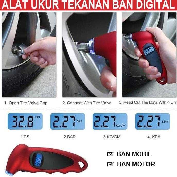 Alat Ukur Tekanan Ban Digital Alat Pengukur Tekanan Ban Mobil Motor