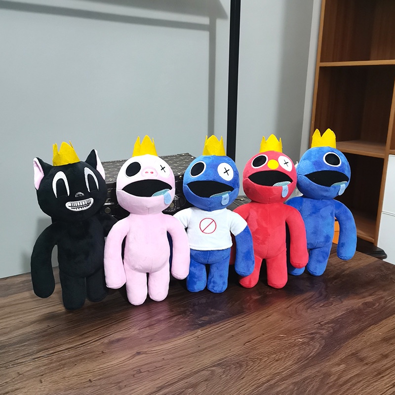Teman Pelangi Baru Mainan Mewah Kawaii Game Karakter Boneka Monster Biru Boneka Lembut Mainan Anak Boneka Mewah Hadiah Natal