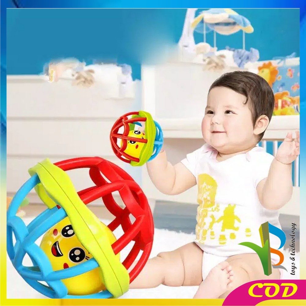 RB-M10 Mainan Bayi Bola Kerincingan Bahan Karet Lembut Teether Rattle Bayi | Baby Toys