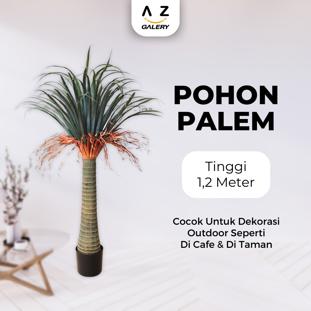 Pohon Palem Nolina Ponytail Palm Tanaman  Hias Plastik PBP128 Azgalery