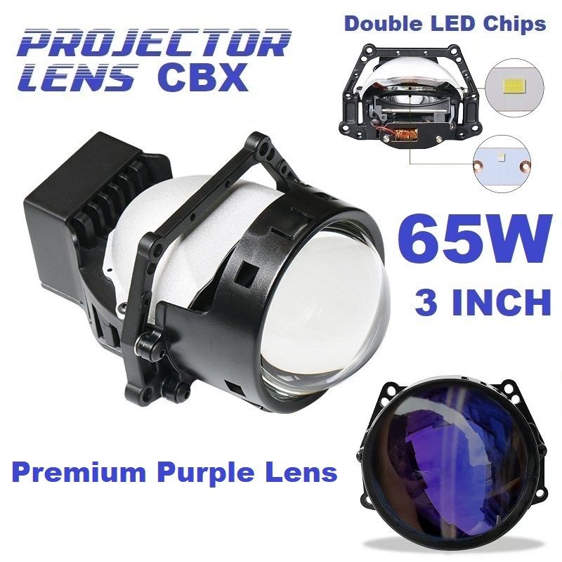 Biled proji Chips Led Osram CBX 55 watt blue lens 3 inchi motor dan mobil