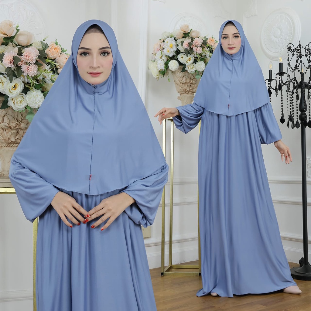 (KJI) GAMIS ULFA ONE SET HIJAB DRESS WANITA JERSEY PREMIUM