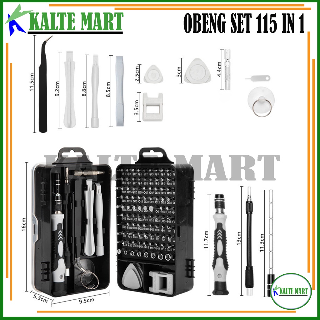 Obeng Set 115 in 1 Multifungsi Obeng serbaguna, Obeng Service Smartphone hp Obeng Reparasi Laptop