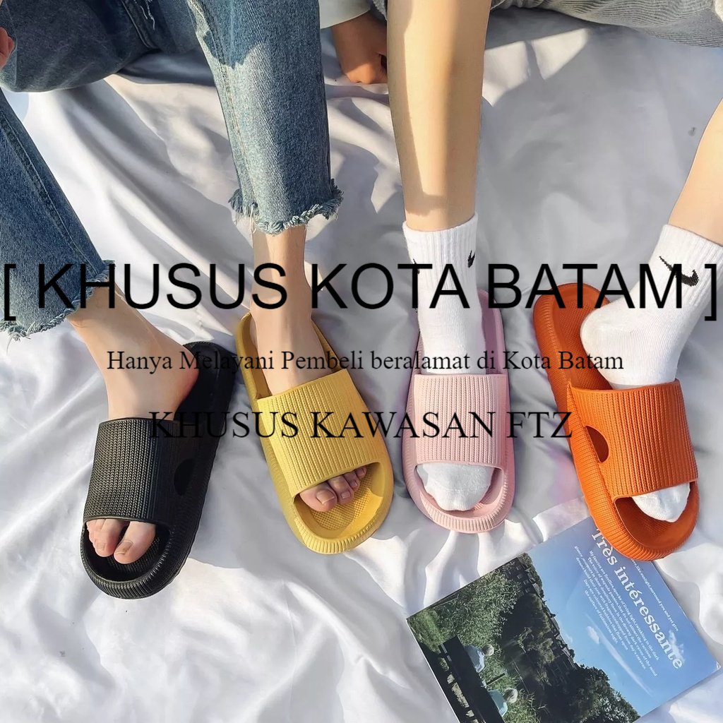 [ KHUSUS KOTA BATAM ] DDMgalery - Sandal Karet Tebal Import Couple Eva Premium Anti Slip Sendal Ruma