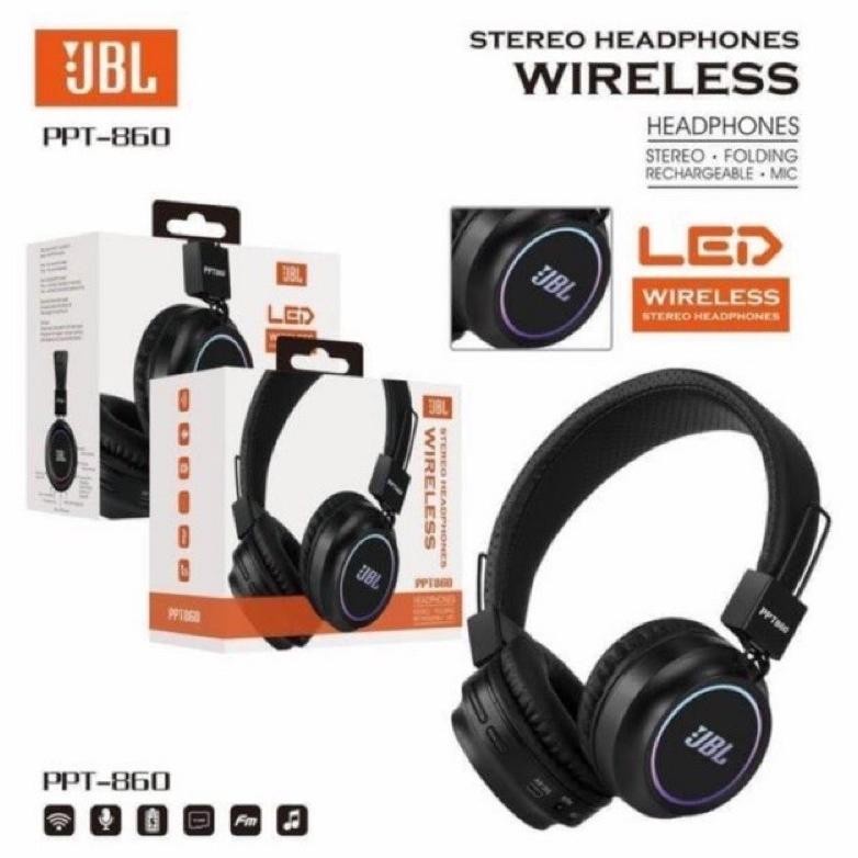 Headset Bando Bluetooh J PPT-860 LED Headphone - PPT-860