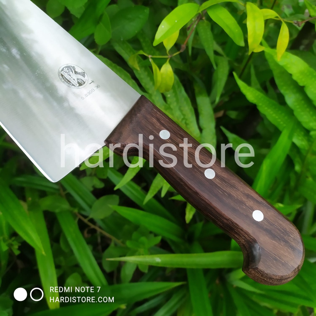 ID PISAU SEMBELIH STRAIGHT 36 CM VICTORINOX CAP PAYUNG CROSSB0W 5.8300.36 ROSEWOOD HANDLE ORIGINAL