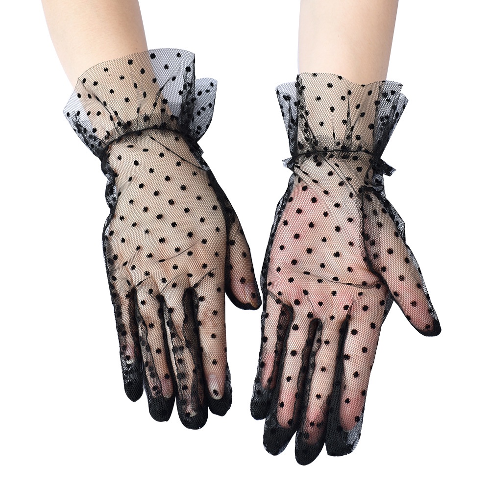 WGL-15 sarung tangan pengantin wanita wedding gloves putih renda glove dot