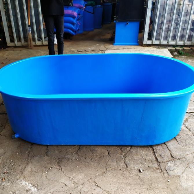 Paket Bak Fiber Oval 135X80Xt50Cm Kolam Ikan Plus Filter (Free Ongkir)